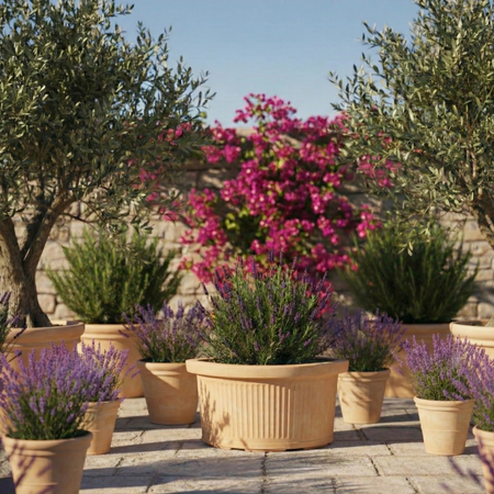 Vaso Angolare Millerighe in resina decorazione per fiori e piante "Made in Italy"
