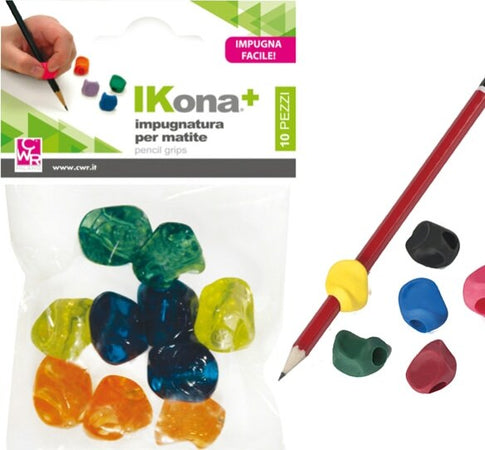 Impugnature per matite - gomma - colori assortiti - IKona+ - conf. 10 pezzi Cancelleria e prodotti per ufficio/Archivio ufficio e accessori per scrivania/Accessori da scrivania e archiviazione/Tamponi e spugnette Eurocartuccia - Pavullo, Commerciovirtuoso.it