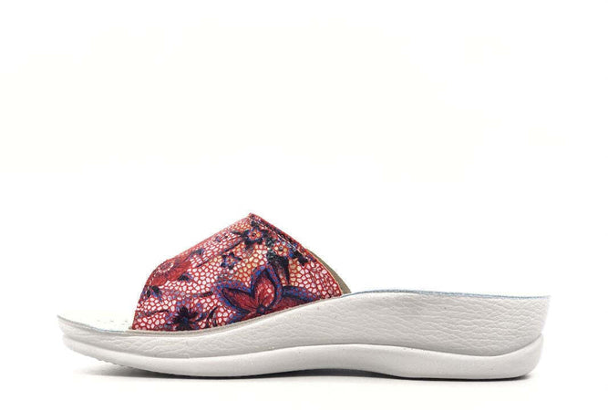INBLU Ciabatta donna aperta con strappo rosso