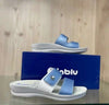INBLU Ciabatta donna con strappo e fascia Azzurra