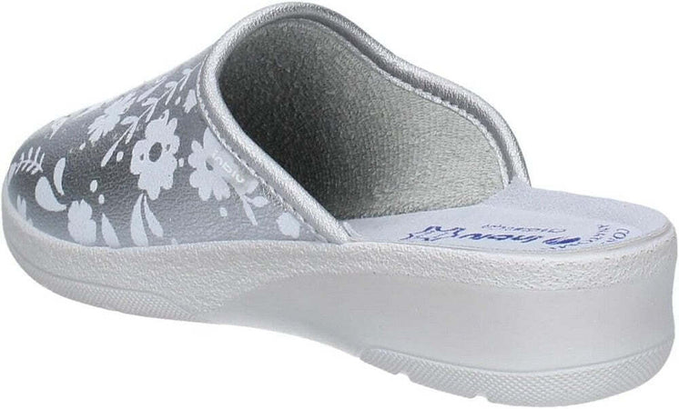 INBLU Ciabatta sanitaria chiusa argento a fiori