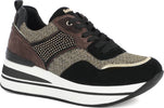 Inblu-Sneaker-Donna.-Platform-Nere-Platino-Scarpe-Casual-Art.-In000355-Calzaturificio-Inblu'