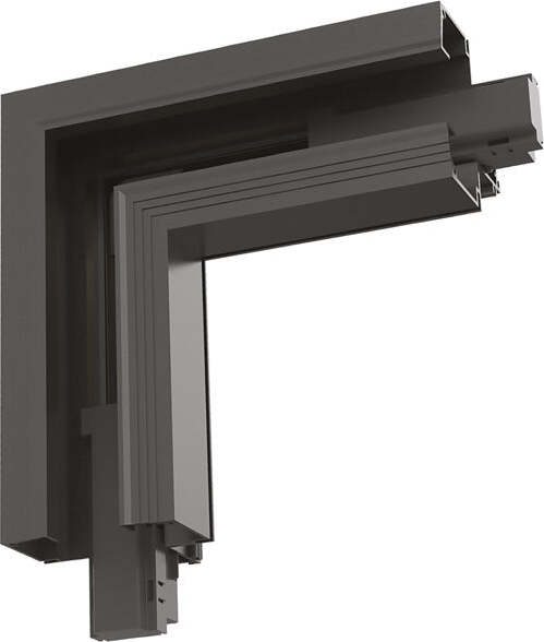 Incasso-Dx-Sx-E-Connettore-Binario-Arca-Corner-Alluminio-Nero