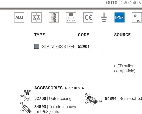 Incasso-segnapasso-moderno-Linea-Light-Group-TEXO-RJ-52901-GU10-LED-acciaio-inox-carrabile-faretto