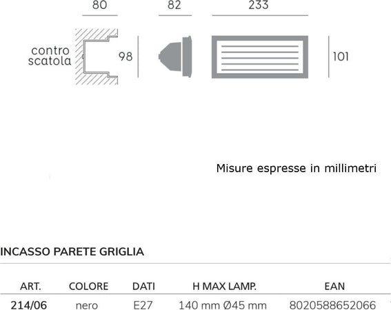 Incasso-segnapasso-moderno-Sovil-illuminazione-WALKING-214-E27-LED-alluminio-lampada-parete