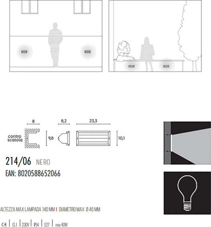 Incasso-segnapasso-moderno-Sovil-illuminazione-WALKING-214-E27-LED-alluminio-lampada-parete
