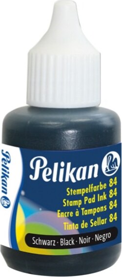 Inchiostro 84 - 30 ml - resistente all'acqua - nero - Pelikan Cancelleria e prodotti per ufficio/Archivio ufficio e accessori per scrivania/Etichette divisori per schedario e timbri/Timbri e materiali per timbri/Tamponi asciuga inchiostro Eurocartuccia - Pavullo, Commerciovirtuoso.it