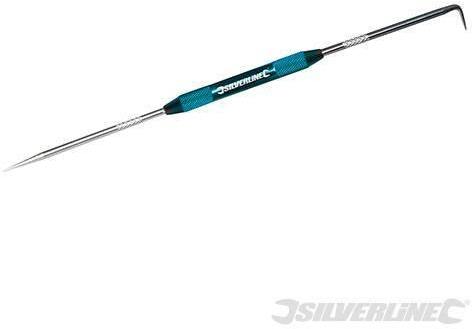Incisore professionale doppia punta in acciaio inox piegata 90 gradi 200 mm silverline