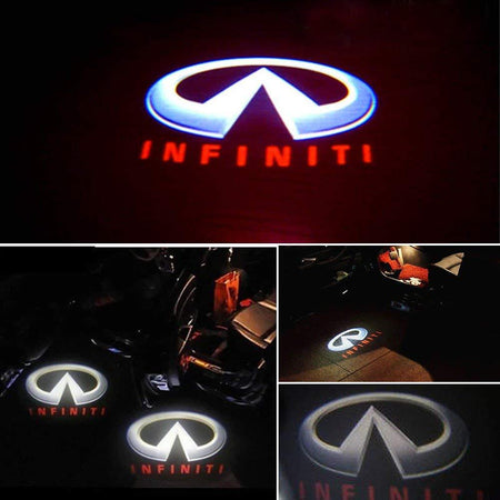 Logo Led Proiettore Sottoporta INFINITI 12V 5W Adesivo Cortesia Luci Universale Auto