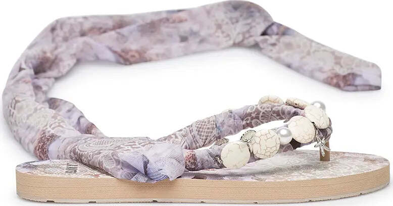 Infradito Donna Foulard Conchiglia L.A. Water Con Suola in Gomma 1,8 Cm Sandalo Infradito Con Elementi Marini Pietre E Pizzo Moda/Donna/Scarpe/Sandali e ciabatte/Infradito You Store - Messina, Commerciovirtuoso.it