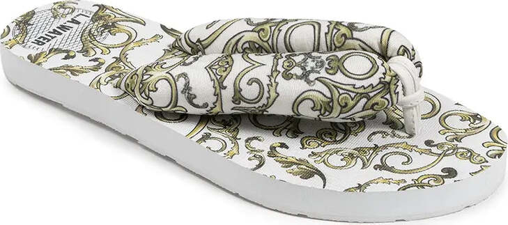 Infradito Donna White Queen L.A. Water Con Suola Bianca 1,8 Cm in Gomma Antiscivolo Sandalo Infradito Pattern Fantasia Oro Stampato Moda/Donna/Scarpe/Sandali e ciabatte/Infradito You Store - Messina, Commerciovirtuoso.it