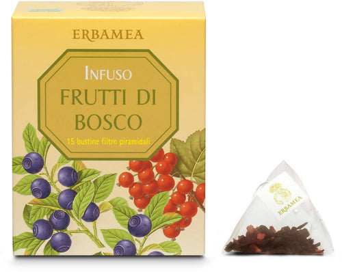 Infuso Erbamea Tisana Frutti di Bosco 15 bustine per Infusione No Teina 100% naturale Adatto a Vegetariani e Vegani Senza glutine
