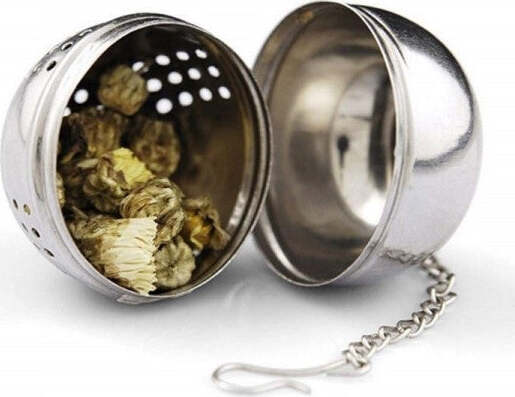 Infusore-Colino-Da-Te'-Tisane-Camomilla-In-Metallo-Forma-Sferica-Filtro-Per-Tea