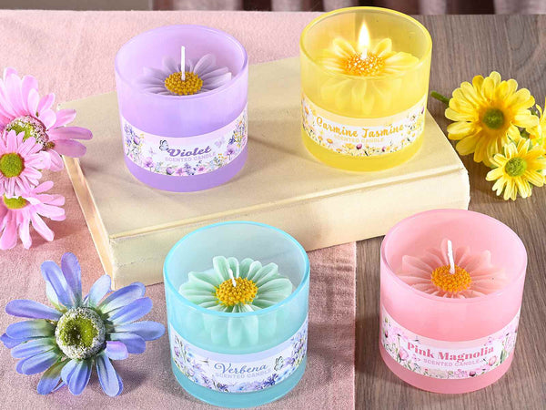 Candela profumata a fiore in vasetto di vetro "Fiori Di Campo"