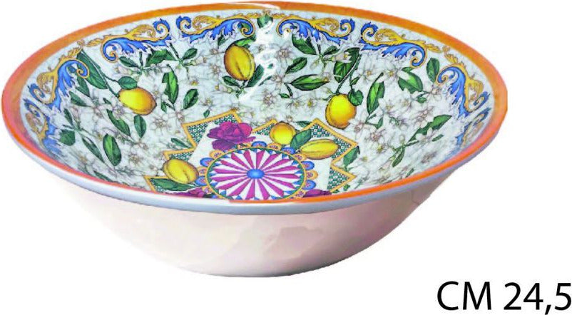 Insalatiera Ciotola Tonda Carretto Siciliano Centro Tavola Decorazione Limoni Casa e cucina/Stoviglie/Piatti ciotole e vassoi/Ciotole/Insalatiere Trade Shop italia - Napoli, Commerciovirtuoso.it