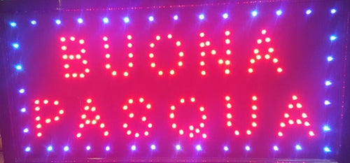 INSEGNA A LED LUMINOSA DINAMICA CON SCRITTA BUONA PASQUA  Trade Shop italia - Napoli, Commerciovirtuoso.it