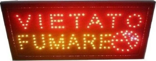 Insegna A Led Luminosa Dinamica Con Scritta Vietato Fumare Illuminazione/Illuminazione per interni/Illuminazione speciale/Insegne luminose Trade Shop italia - Napoli, Commerciovirtuoso.it