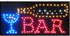 INSEGNA LUMINOSA A LED CON SCRITTA BAR CON GANCI 50X25 CM 220V  Trade Shop italia - Napoli, Commerciovirtuoso.it