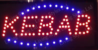 INSEGNA LUMINOSA A LED CON SCRITTA KEBAB CON GANCI 50 X 25 CM 220V  Trade Shop italia - Napoli, Commerciovirtuoso.it