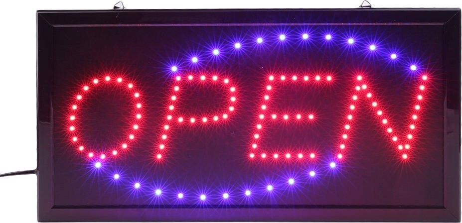 INSEGNA LUMINOSA A LED CON SCRITTA OPEN PER VETRINA NEGOZIO BAR RISTORANTE  Trade Shop italia - Napoli, Commerciovirtuoso.it