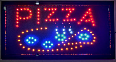 INSEGNA LUMINOSA A LED CON SCRITTA PIZZA PER PIZZERIA RISTORANTE BAR VETRINA  Trade Shop italia - Napoli, Commerciovirtuoso.it