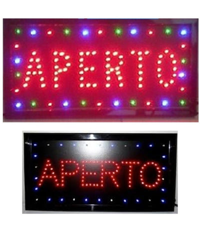 Insegna Luminosa Insegne Luminose A Led Con Scritta Aperto Per Locali Commercial