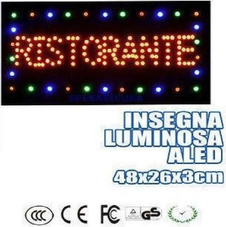 INSEGNA LUMINOSA INSEGNE LUMINOSE A LED CON SCRITTA RISTORANTE  Trade Shop italia - Napoli, Commerciovirtuoso.it