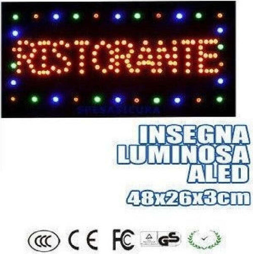 INSEGNA LUMINOSA INSEGNE LUMINOSE A LED CON SCRITTA RISTORANTE  Trade Shop italia - Napoli, Commerciovirtuoso.it