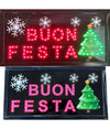 Insegna Luminosa Per Bar Ristorante Pizzeria A Led Scritta Buone Feste Natale