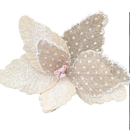 Spillone chiudi pacco h 25 cm in juta a pois addobbi per Alberi e Ghirlande natalizie