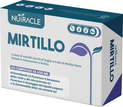 Integratore-Microcircolo-Gambe,-Capillari,-Vene-Occhi-E-Vista-|-Nutracle-Mirtillo-Nero-60-Compresse-Da-600mg-|-Drenante-Per-Circolazione-Titolato-In-Antocianine-E-Rutina