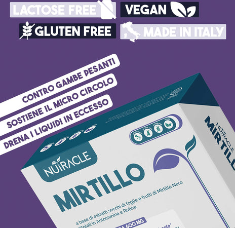 Integratore-Microcircolo-Gambe,-Capillari,-Vene-Occhi-E-Vista-|-Nutracle-Mirtillo-Nero-60-Compresse-Da-600mg-|-Drenante-Per-Circolazione-Titolato-In-Antocianine-E-Rutina