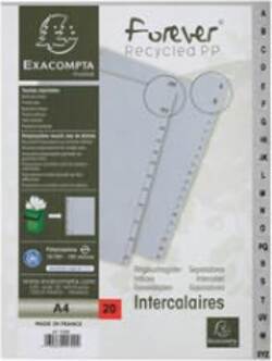 Intercalare alfabetico - PPL riciclato - A4 - A-Z - grigio - Exacompta Cancelleria e prodotti per ufficio/Archivio ufficio e accessori per scrivania/Archivio ufficio/Cartelle sospese e accessori/Indici per cartelle sospese Eurocartuccia - Pavullo, Commerciovirtuoso.it