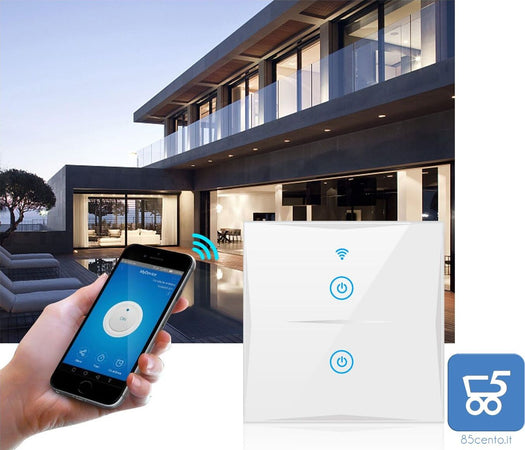 Interruttore a parete intelligente WIFI compatibile Amazon Alexa Google Home KS-601 colore bianco