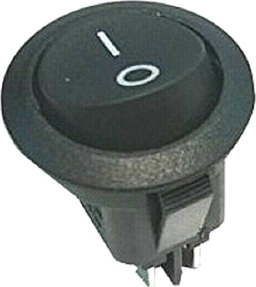 INTERRUTTORE BIPOLARE TONDO NERO DA INCASSO DIAMETRO FORO 20 mm. 4 FASTON Fai da te/Materiale elettrico/Interruttori e dimmer/Interruttori da cavo Rossi Ricambi - Venetico Marina, Commerciovirtuoso.it