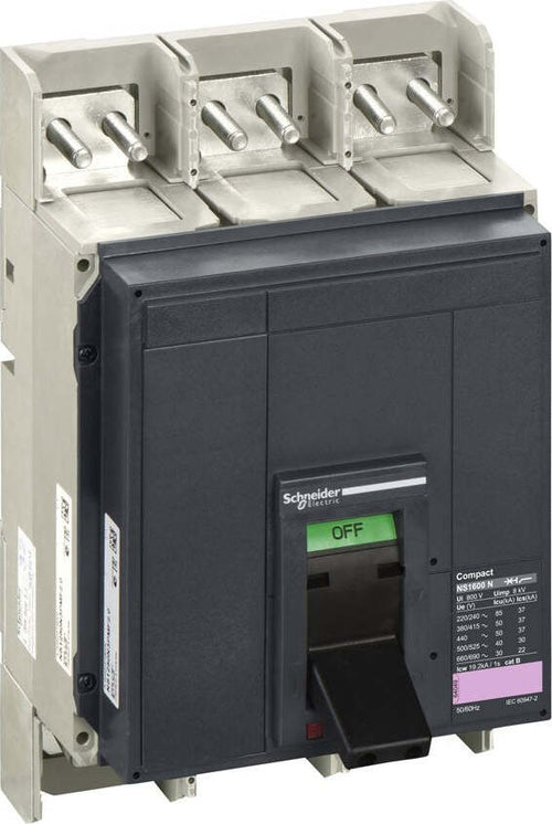 Interruttore-Compact-NS1600N-1600-A-3-poli-fisso-S/sganciatore-Schneider