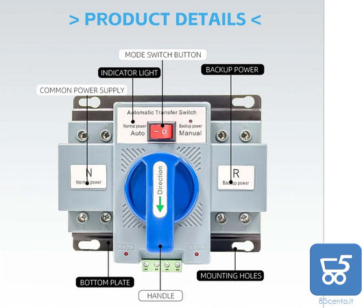 Interruttore Di Trasferimento Automatico A Doppia Alimentazione CA 220 V 2P 63A GCQ2