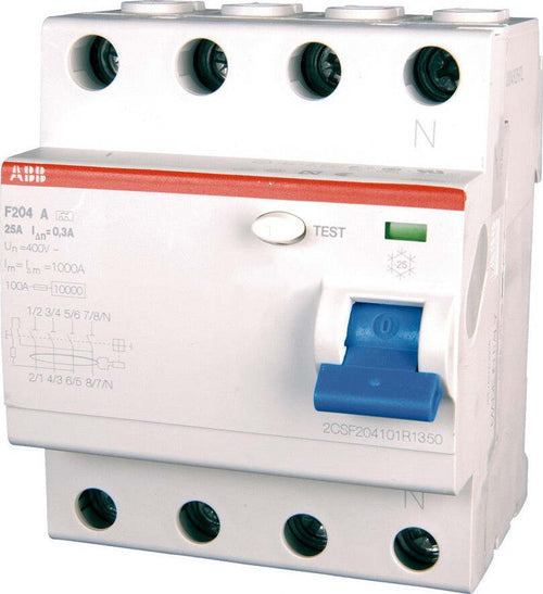 Interruttore-differenziale-puro-F204-A-25/0,3-4P-25A-300mA-Abb