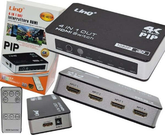 Interruttore-Hdmi-Switcher-Switch-Hub-4k-Ultra-Hd-4-Input-1-Output-Pip-Vk-401p
