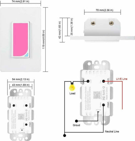 Interruttore Luce Notturna WIFI dimmer RGB integrata 10A Alexa Google Home IFTTT Fai da te/Materiale elettrico/Prese elettriche ed accessori/Spine intelligenti e telecomandate Zencoccostore - Formia, Commerciovirtuoso.it