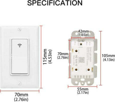 INTERRUTTORE LUCE WIFI INTELLIGENTE 1 VIA COMPATIBILE Alexa Google Assistant Fai da te/Materiale elettrico/Prese elettriche ed accessori/Spine intelligenti e telecomandate Zencoccostore - Formia, Commerciovirtuoso.it