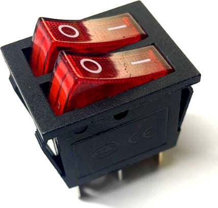 INTERRUTTORE LUMINOSO DOPPIO TASTO DA INCASSO UNIPOLARE 16A 22X30 mm RADIATORI - F029 Fai da te/Materiale elettrico/Interruttori e dimmer/Interruttori da cavo Rossi Ricambi - Venetico Marina, Commerciovirtuoso.it