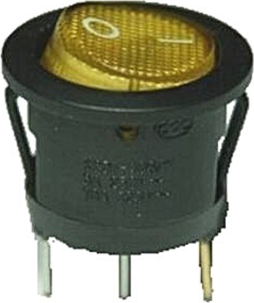 INTERRUTTORE LUMINOSO GIALLO DA INCASSO 10 A BIPOLARE DIAMETRO mm.20 - 3 FASTON Fai da te/Materiale elettrico/Interruttori e dimmer/Interruttori da cavo Rossi Ricambi - Venetico Marina, Commerciovirtuoso.it