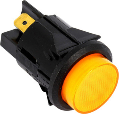 INTERRUTTORE LUMINOSO GIALLO DA INCASSO 16 A BIPOLARE DIAMETRO mm.22 - 4 FASTON Fai da te/Materiale elettrico/Interruttori e dimmer/Interruttori da cavo Rossi Ricambi - Venetico Marina, Commerciovirtuoso.it