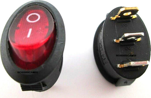 INTERRUTTORE LUMINOSO OVALE 20,4 X 13,6 mm. 6 AMP. PER PICCOLI ELETTRODOMESTICI Fai da te/Materiale elettrico/Interruttori e dimmer/Interruttori da cavo Rossi Ricambi - Venetico Marina, Commerciovirtuoso.it