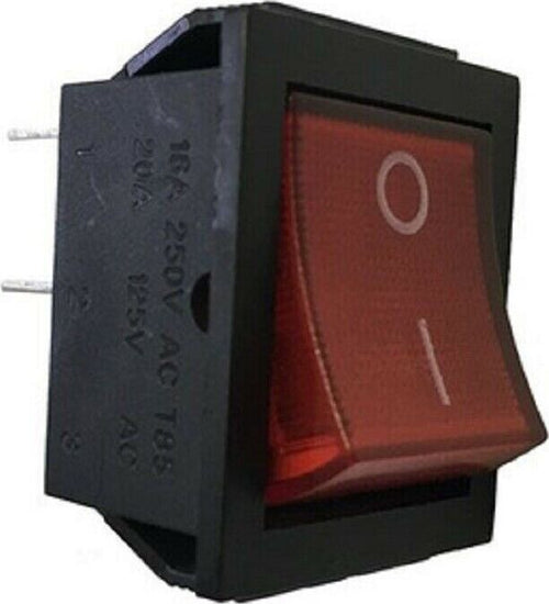 INTERRUTTORE LUMINOSO ROSSO DA INCASSO BIPOLARE 16A -4 FASTON CAVA 22 X 30 mm - Fai da te/Materiale elettrico/Interruttori e dimmer/Interruttori da cavo Rossi Ricambi - Venetico Marina, Commerciovirtuoso.it