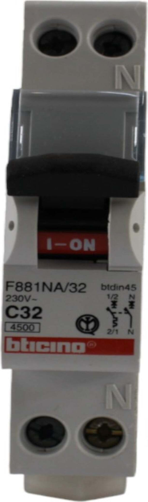 Interruttore-magnetotermico-1P+N-32A-4,5KA-1mod.-Bticino