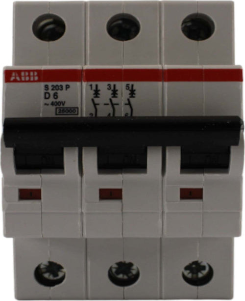 Interruttore-magnetotermico-3-poli-3-moduli-6A-curva-D-serie-UL-ABB