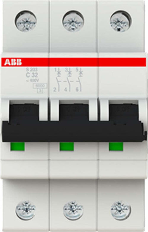 Interruttore-magnetotermico-3P-3MOD.-32A-S-203-C32-Abb
