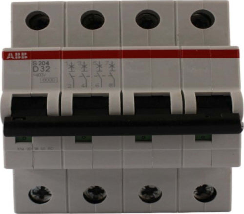 Interruttore-magnetotermico-4-poli-4-moduli-32A-curva-D-ABB